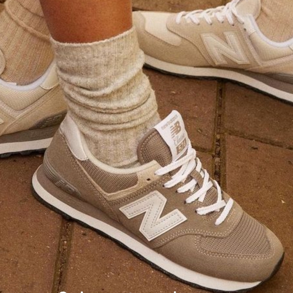 New Balance Women's Pink/ Tan 574 Casual Sneakers